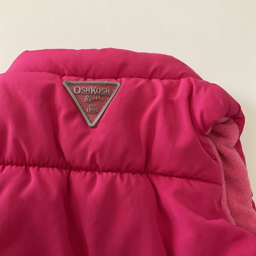 OshKosh Bgosh Puffer Vest Kids Size 12M Solid Pink With Zipper and Pockets - Picture 5 of 5